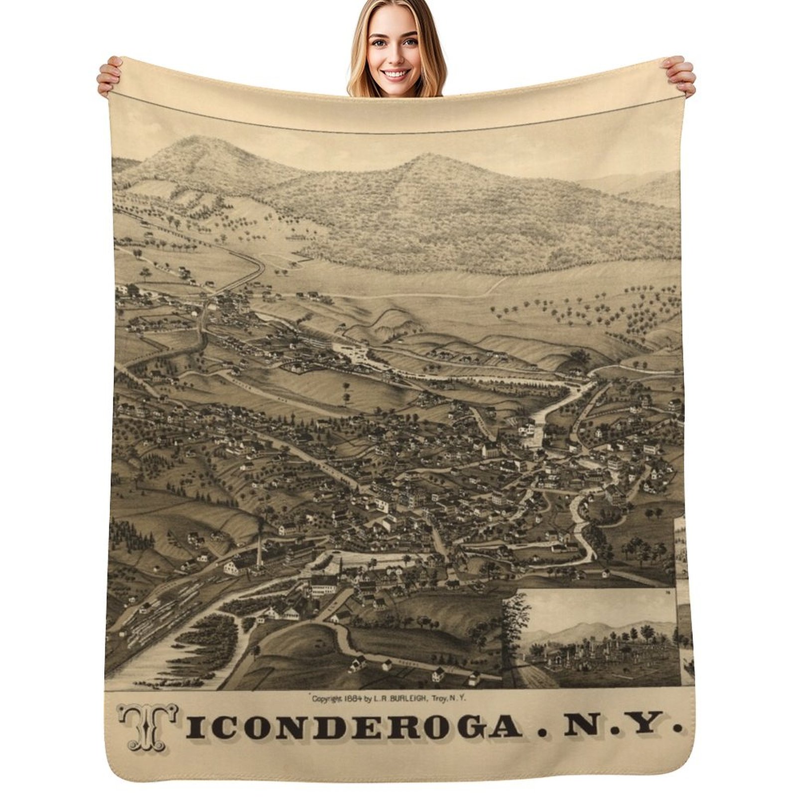 3D Printing York - Ticonderoga, New York (1884) Couverture moelleuse