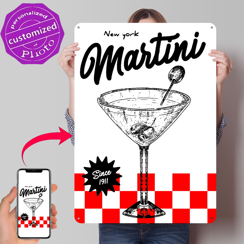 3D Printing York - Affiche vintage New York Martini, panneau