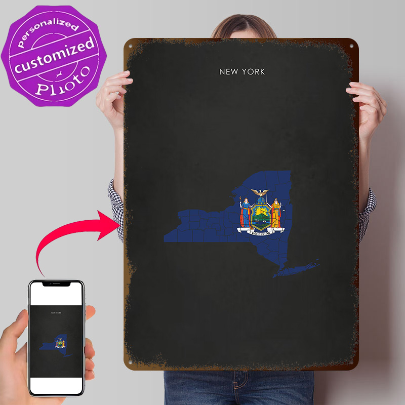 3D Printing York - Affiche Cartographique du Drapeau de l'État