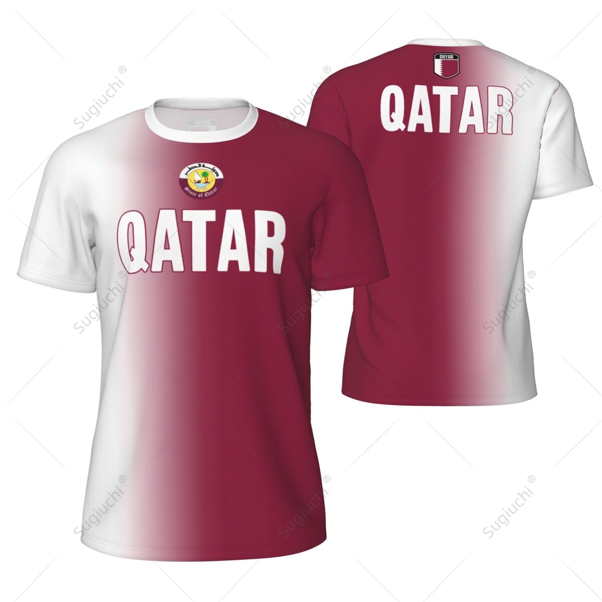 3D Printing Qatar - T-shirt en maille sportive avec drapeau