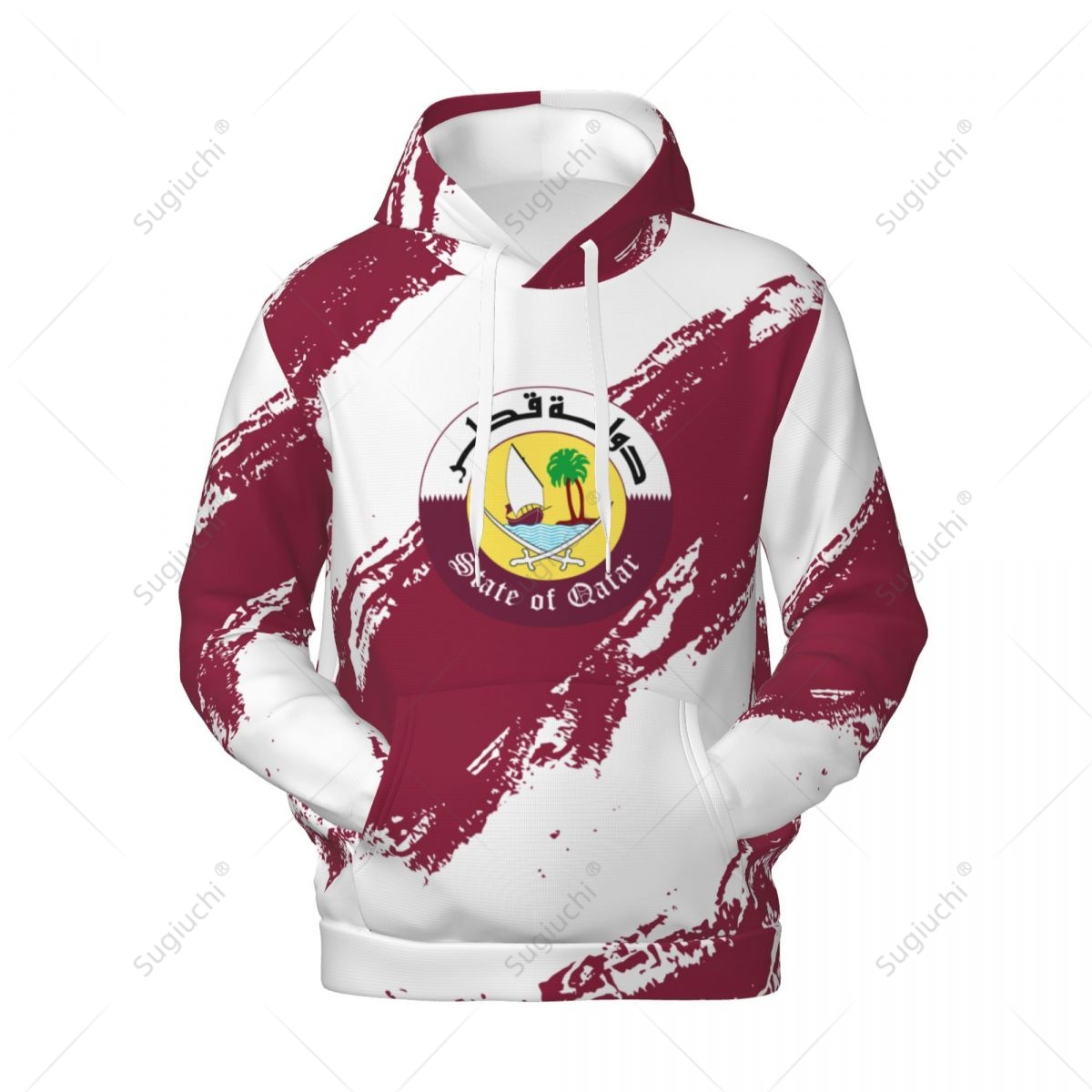 3D Printing Qatar - Sweat-shirt à capuche unisexe avec drapeau