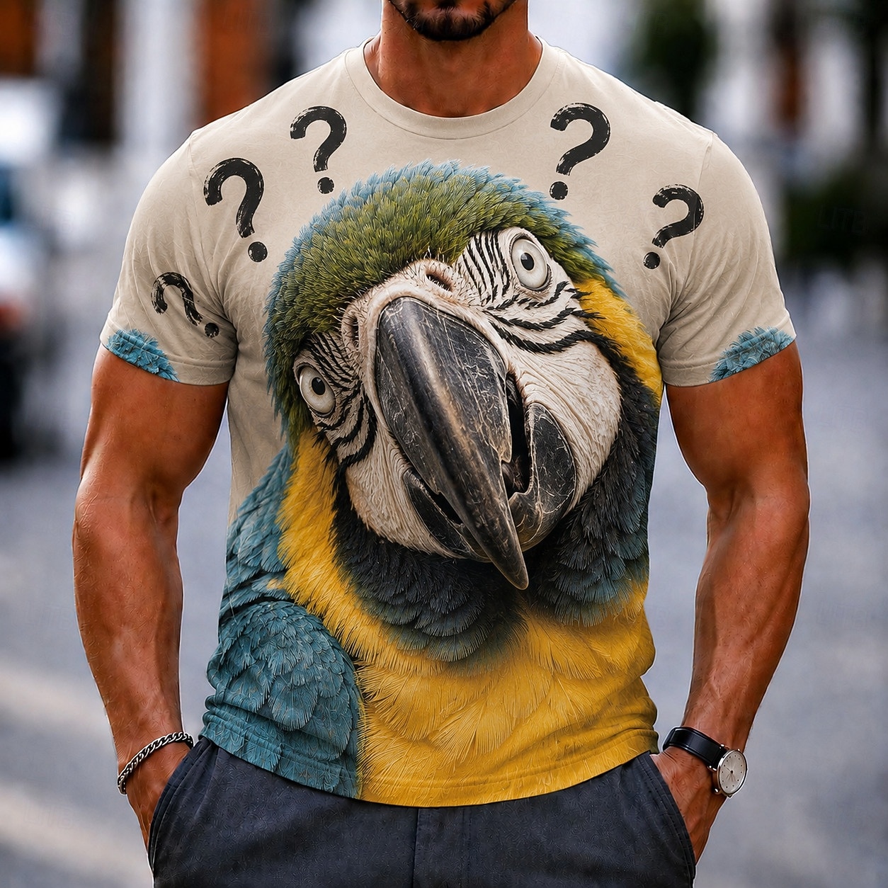 T-shirt à col rond imprimé en  - 3D Printing Questions avis et prix